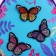 Baby backpack for a girl with a patch "Butterflies", 23x20.5 cm,