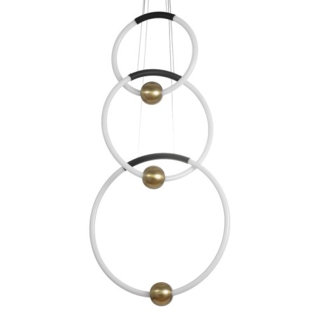 Bayerlux lamp "Rings" LED 120W black-gold 47x8x93 cm