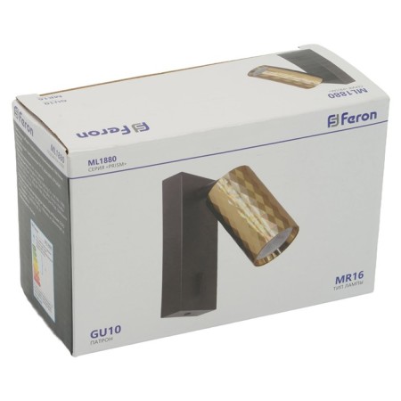 Wall lamp Feron ML1880, IP20, GU10, 35 W, 55x55x140 mm, black/gold color-7