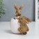 Polystone souvenir "Rabbit in an egg shell with flowers" 10x5.5x9 cm