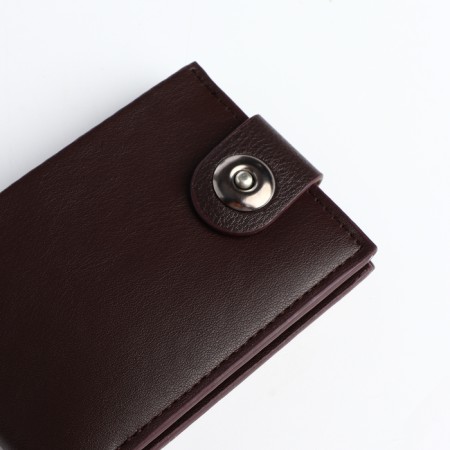 Male purse for magnet, department for cards, coins, brown color-3