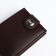 Male purse for magnet, department for cards, coins, brown color
