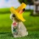 Garden figure "Bunny with a flower" 20cm