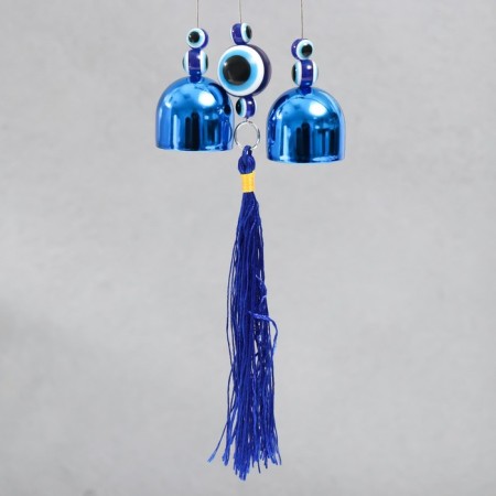 Wind music Metal "Three Elephants" from the evil eye with a brush 2 bells 30 cm-3