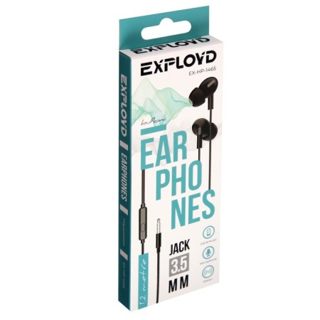 Headphones Exployd Ex-HP-1465, vacuum, microphone, wired, 108 dB, 1.2 m, 3.5 mm, black-1