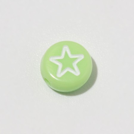 Acrylic bead "drawings" mix, 7 × 4 mm, (set 10 g), the color is light green-2