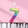 Candle in the cake "Watercolor", number 7, 5.5 cm