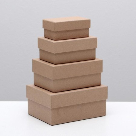 Set of boxes 4 in 1 "Craft monophonic", 15 x 11 x 7 - 9 x 5 x 4 cm