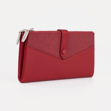 Women's wallet on the button, burgundy color