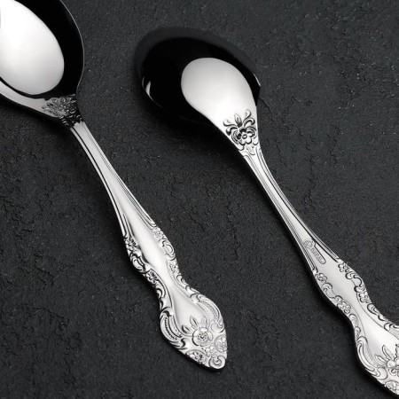 Tablespoon "Troika", h = 19 cm, thickness 2 mm, silver color-1