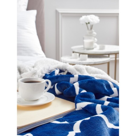 Venice blanket, size 130x150 cm, monogram, blue-5