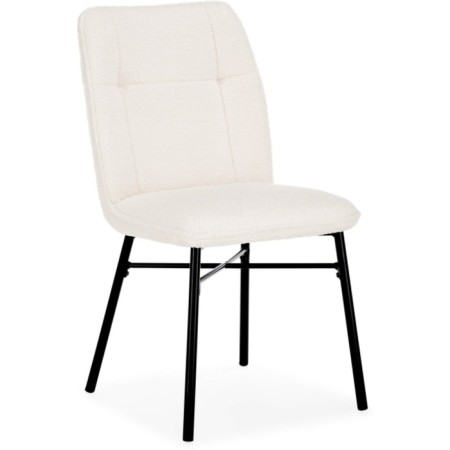 Stool on a metal frame Denis Metal/Builder fabric, black/white 46x59x87 cm-1