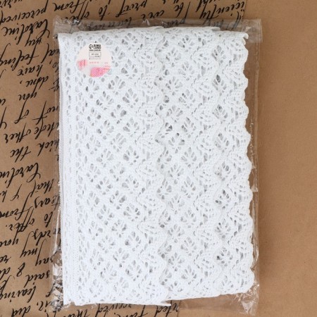 Knitted lace, 80 mm × 10 ± 1 m, white color-3