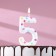 A candle in a cake for a birthday "Confetti", the number "5", a giant, 9 cm