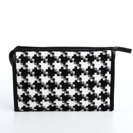 Cosmetic bag with lightning, white/black color-1