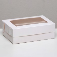 Box for Makarun, with a lodge, white 16.5 x 10.5 x 5.5 cm