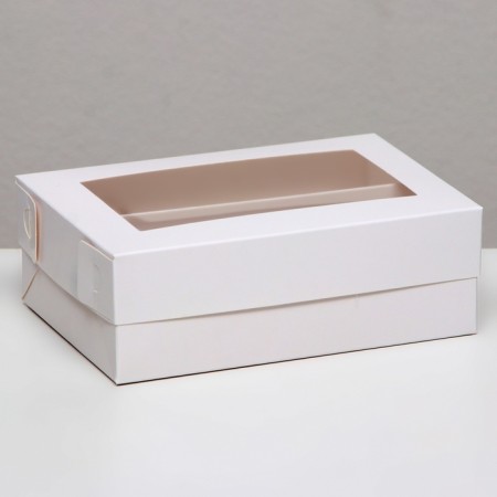 Box for Makarun, with a lodge, white 16.5 x 10.5 x 5.5 cm