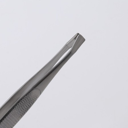 Direct tweezers, narrow, 9 cm, silver color-4