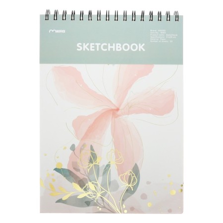 Sketchbook 21x29cm for pastel, 30 sheets "Flowers", hard cover, density 130 gr, mix-2