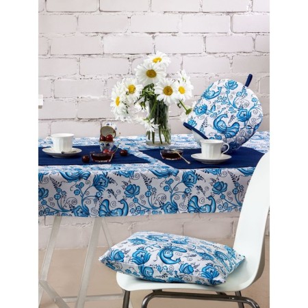 Decorative pillow for zipper Bluebird, size 40x40 cm, blue color