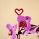 Support for orchids, h = 44 cm, plastic, raspberry, mix