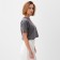 T-shirt shortened female Minaku Oversize Fit: Graphite Color, Rr. 48