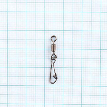 Вертлюг с застежкой Волжанка Rolling Swivel With Hook Snap № 6х1, тест 18 кг, 10 шт-1