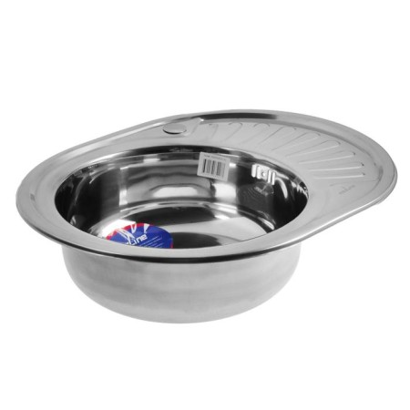 Kitchen sink Mixline 528190, mortise, 0.6 mm, 57x45x16 cm, left, out. 3 1/2 ", with Siphon-1