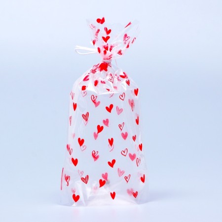 Package Packing BOPP, with a bottom fold, "hearts red" 9*19 cm-3