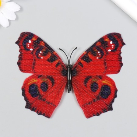 Magnet Plastic "Butterfly Double Wings" under textile shine mix 8.5x12 cm-3