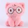 Soft toy "cat" with glasses, 20 cm, pink color