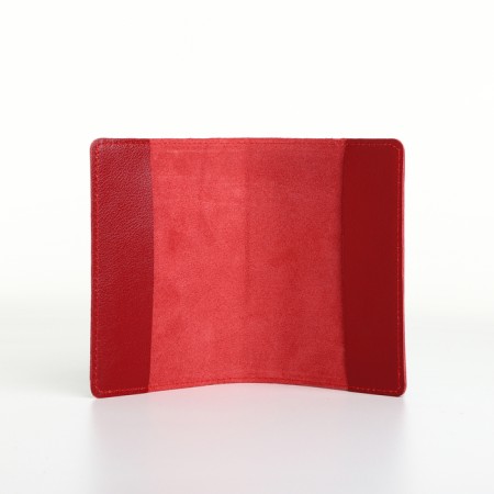 Cover for passport, Textura, red color-4