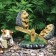 Garden figure "Hedgehog on a swing" 35x15x28cm