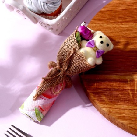 Set for decoration: Topper "Happy Birthday" 1 pc, a ring for napkins 1 pc, mix-10