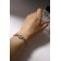 Bracelet with rhinestones "Zircon" Izd, circle, white color in pink gold, l = 15cm