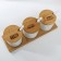 A set of ceramic cans for storage on a wooden stand “Kitty”, 3 pcs, 250 ml, white color