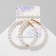 Earrings-rings "Tenderness of pearls" are medium ring, white color in gold, d = 5.5 cm