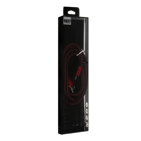 MicroUSB cable - usb, 2.1 a, nylon braid, 1 meter, red-3