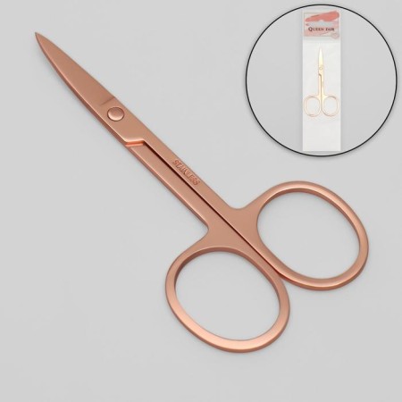 Scissors manicure, bent, 9 cm, color pink gold