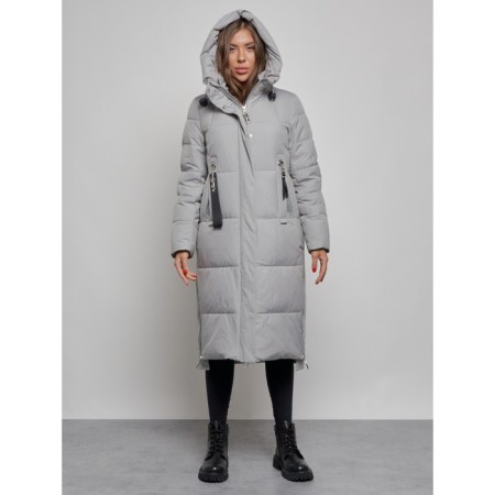Coat insulated winter female, size 44, color gray color-4