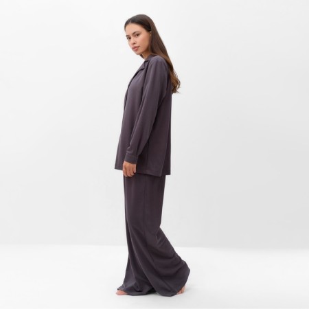 Women's set (shirt, trousers, top) KAFTAN "BASE" size 42, graphite-1
