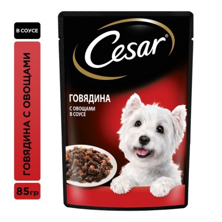 Wet Cesar food for dogs, beef with vegetables, spider, 85 g