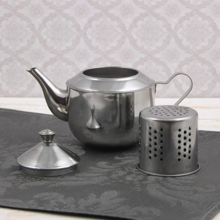 Alvaro stainless steel kettle, 500 ml, metal sieve, fixed handle-3