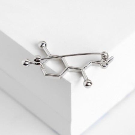 Brooch "Molecule", color silver-2