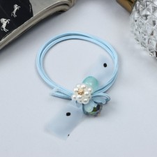 Резинка для волос "Алиса" цветок бусины, 5 см, микс