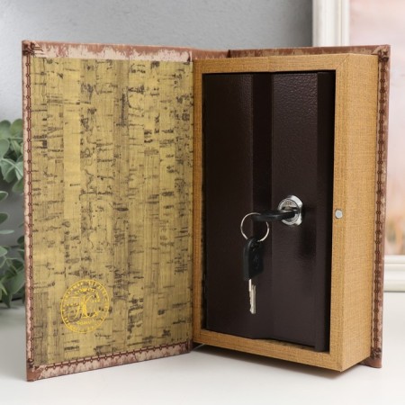 Safe-book wood to the leatherette "Old map" 21x13x5 cm-2