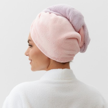 Cup for drying hair Ethel “Two -color”, central pink/purple, 65*25 cm, 100% p/e-2