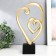 Souvenir Polystone "Double Golden Heart" on a black stand 15.5x7x29 cm