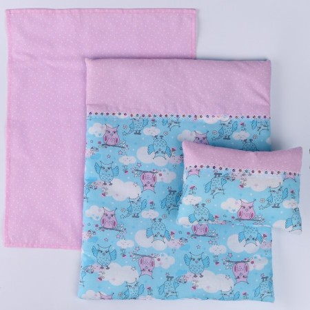 Puppet bed "Zavodi in clouds with roses," x/b, sheet 46*36, blanket, 46*36, pillow 23*17-6