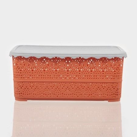 Storage container with a lid "openwork", plastic, 26 × 19 × 11.5 cm, color mix-5